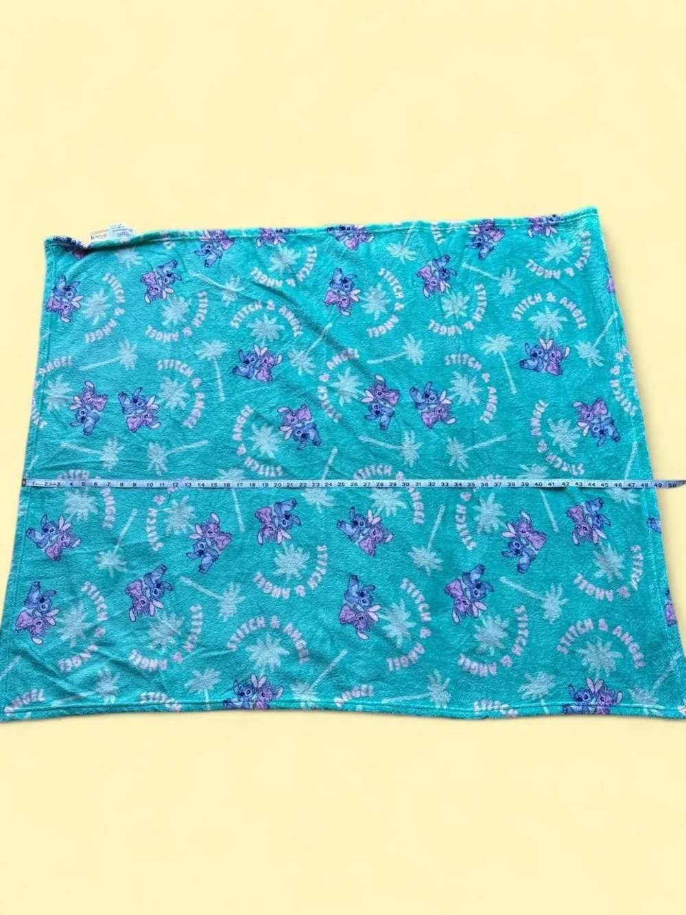 ✨Disney Stitch and Angel fleece blanket with purple Stitch characters✨